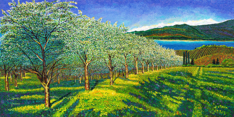 Orchard oil painting